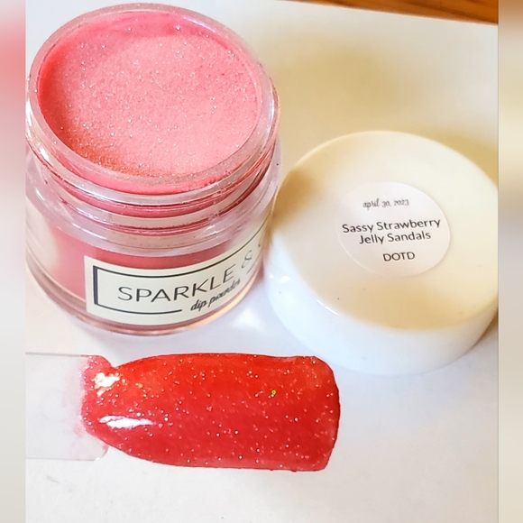 Sparkle & Co Dotd Sassy Strawberry Jelly Sandals mini dip powder - Picture 4 of 4